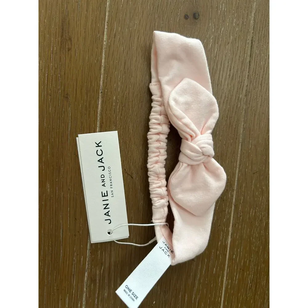 NWT Janie and Jack Pink Bow soft stretch headband